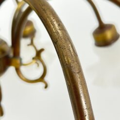 Pakabinamas žalvario aštuonių šakų sietynas su stiklo gaubtais 78x78x71 cm