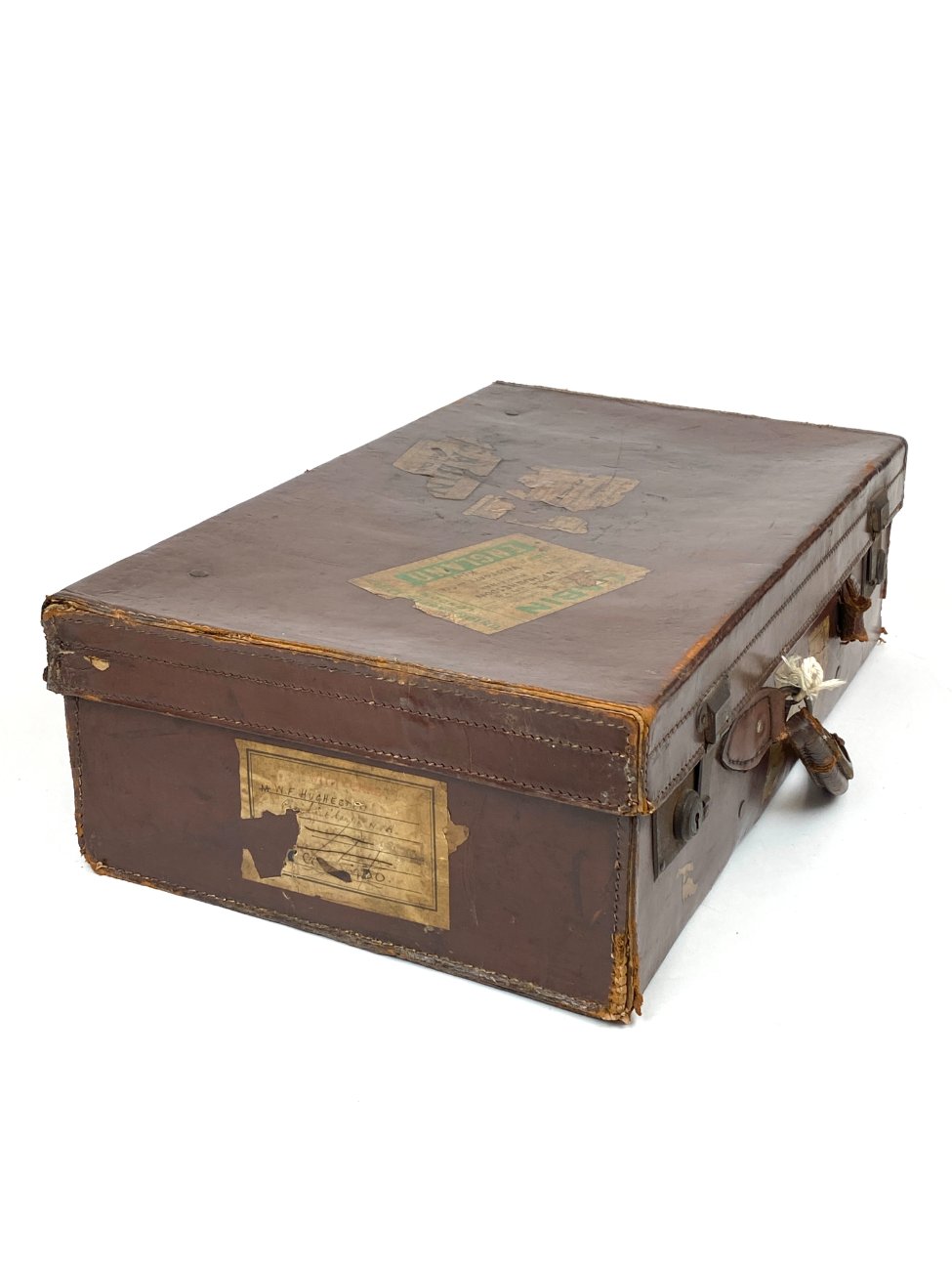 DR0311-lagaminai-4 Senovinis odinis lagaminas restauracijai 34,5x56x17 cm