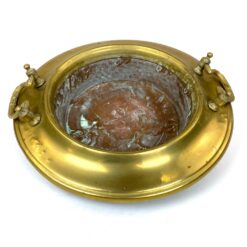 Žalvario ir vario indas su dviejomis rankenomis 41x42x12 cm