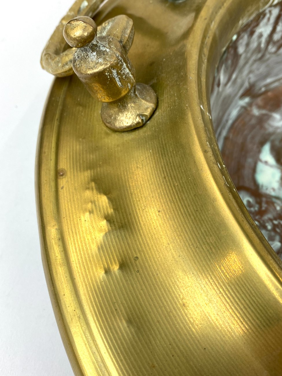 DR0312-metaliniai-indai-11 Žalvario ir vario indas su dviejomis rankenomis 41x42x12 cm