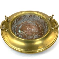 Žalvario ir vario indas su dviejomis rankenomis 41x42x12 cm