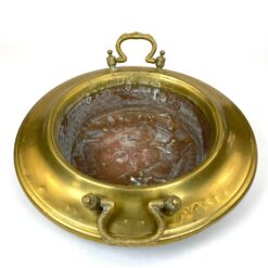 Žalvario ir vario indas su dviejomis rankenomis 41x42x12 cm