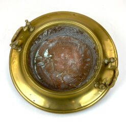 Žalvario ir vario indas su dviejomis rankenomis 41x42x12 cm