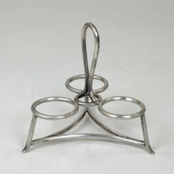 Sidabruoto metalo “Wiskemann” trijų dalių stovas padažams/kiaušiniams 14x14x14 cm