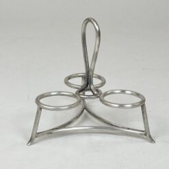 Sidabruoto metalo “Wiskemann” trijų dalių stovas padažams/kiaušiniams 14x14x14 cm