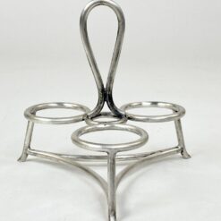 Sidabruoto metalo “Wiskemann” trijų dalių stovas padažams/kiaušiniams 14x14x14 cm