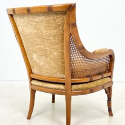 Riešutmedžio fotelis su ratanu ir gobelenu 72x67x87 cm, 45 cm