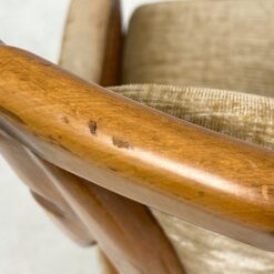 Riešutmedžio fotelis su ratanu ir gobelenu 72x67x87 cm, 45 cm