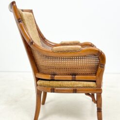 Riešutmedžio fotelis su ratanu ir gobelenu 72x67x87 cm, 45 cm