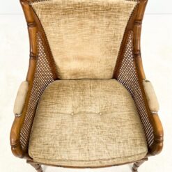 Riešutmedžio fotelis su ratanu ir gobelenu 72x67x87 cm, 45 cm