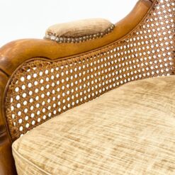 Riešutmedžio fotelis su ratanu ir gobelenu 72x67x87 cm, 45 cm