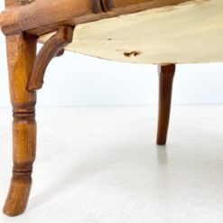 Riešutmedžio fotelis su ratanu ir gobelenu 72x67x87 cm, 45 cm