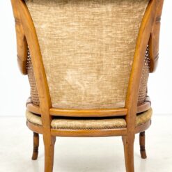 Riešutmedžio fotelis su ratanu ir gobelenu 72x67x87 cm, 45 cm