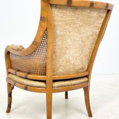 Riešutmedžio fotelis su ratanu ir gobelenu 72x67x87 cm, 45 cm