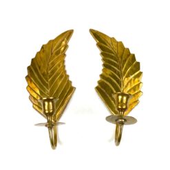 Žalvarinės sieninės žvakidės su augalų lapų figūromis 2 vnt. kompl. 9,5x10x25 cm