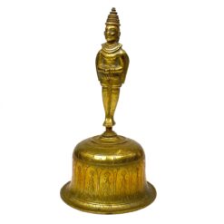 Žalvarinis rankinis induistų varpas su dievybės figūra 11x11x19,5 cm