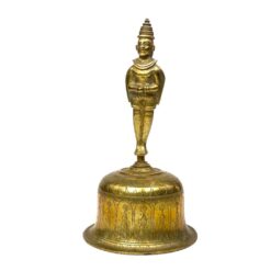 Žalvarinis rankinis induistų varpas su dievybės figūra 11x11x19,5 cm