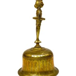 Žalvarinis rankinis induistų varpas su dievybės figūra 11x11x19,5 cm