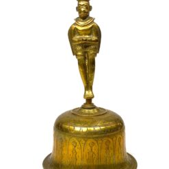 Žalvarinis rankinis induistų varpas su dievybės figūra 11x11x19,5 cm