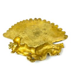 Art Nouveau stiliaus vėduoklės formos žalvarinė lėkštelė 12,5x16x2 cm