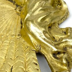 Art Nouveau stiliaus vėduoklės formos žalvarinė lėkštelė 12,5x16x2 cm