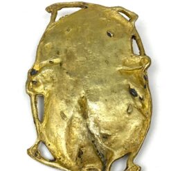 Žalvainė bareljefinė lėkštelė su medžioklės scena 12x19x2 cm