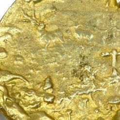 Žalvainė bareljefinė lėkštelė su medžioklės scena 12x19x2 cm