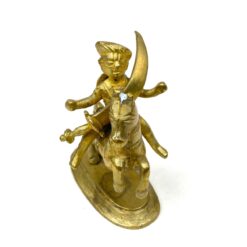 Žalvarinė raitelio su kardu statulėlė 6,5x4,5x7,5 cm