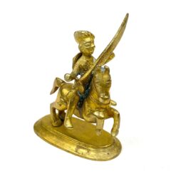 Žalvarinė raitelio su kardu statulėlė 7x5x8 cm