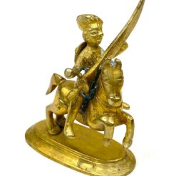 Žalvarinė raitelio su kardu statulėlė 7x5x8 cm