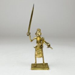 Žalvarinė moters su vaiku ir durklu statulėlė 5,5x7x17,5 cm