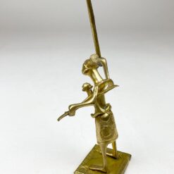 Žalvarinė moters su vaiku ir durklu statulėlė 5,5x7x17,5 cm