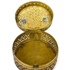 Indiška žalvarinė ažūrinė apvalios formos dėžutė 13,5×13,5×10,5 cm