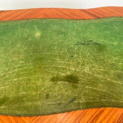 Riešutmedžio lukšto rašomasis stalas odiniu stalviršiumi 72,5x143x79 cm