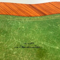 Riešutmedžio lukšto rašomasis stalas odiniu stalviršiumi 72,5x143x79 cm