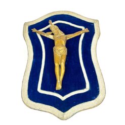 Medinis gobelenu aptrauktas paveikslas su Jėzaus Kristaus figūra 8x49x71 cm