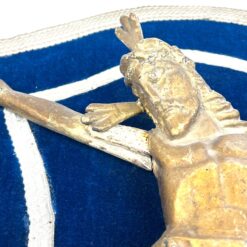 Medinis gobelenu aptrauktas paveikslas su Jėzaus Kristaus figūra 8x49x71 cm