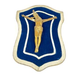 Medinis gobelenu aptrauktas paveikslas su Jėzaus Kristaus figūra 8x49x71 cm