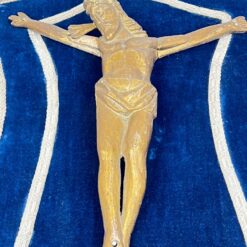 Medinis gobelenu aptrauktas paveikslas su Jėzaus Kristaus figūra 8x49x71 cm