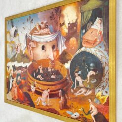 Hieronymus Bosch darbo The Vision of Tendal printas medžio rėme 2x94x73 cm
