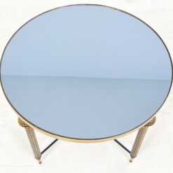 Metalinis staliukas tamsinto stiklo veidrodiniu stalviršiumi 63x63x48,5 cm