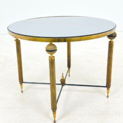 Metalinis staliukas tamsinto stiklo veidrodiniu stalviršiumi 63x63x48,5 cm