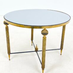 Metalinis staliukas tamsinto stiklo veidrodiniu stalviršiumi 63x63x48,5 cm