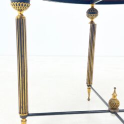 Metalinis staliukas tamsinto stiklo veidrodiniu stalviršiumi 63x63x48,5 cm