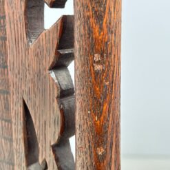 Senovinės ąžuolinės drožinėtos kėdės su eko oda 3 vnt. komplektas 47×46,5×106 cm, 48 cm