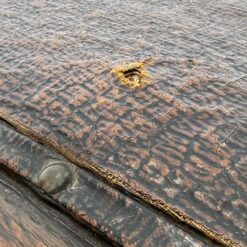 Senovinės ąžuolinės drožinėtos kėdės su eko oda 3 vnt. komplektas 47×46,5×106 cm, 48 cm