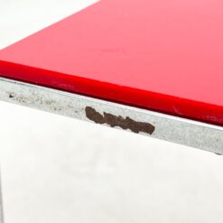 Vintažinis metalinis staliukas plastikiniu stalviršiumi 33x49x29 cm