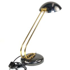 Vintažinis metalinis stalinis šviestuvas reguliuojamo kampo gaubtu 58×22,5×47 cm