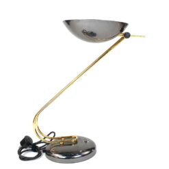 Vintažinis metalinis stalinis šviestuvas reguliuojamo kampo gaubtu 58×22,5×47 cm