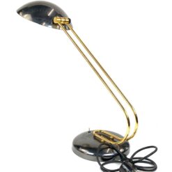 Vintažinis metalinis stalinis šviestuvas reguliuojamo kampo gaubtu 58×22,5×47 cm